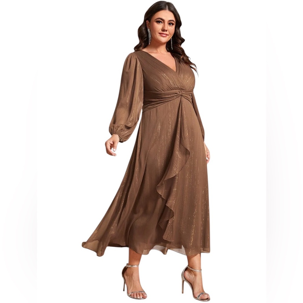 Ever Pretty Brown High Low Dress